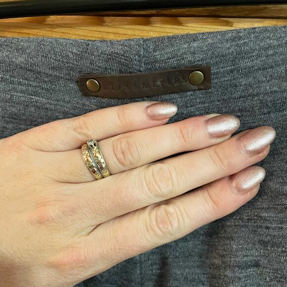 Alps & Meters Women’s stirrup Sterling Leggings Size 4 Grey Leather - Picture 6 of 8